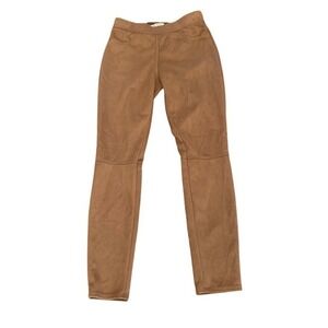 Max Studio Women's Faux Suede Tan Leggings‎ Pull On Pants Casual Comfort Small